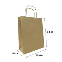 Paper Bags in Brown with dimensions 320x410 mm, Brand: PODARI (View 1)
