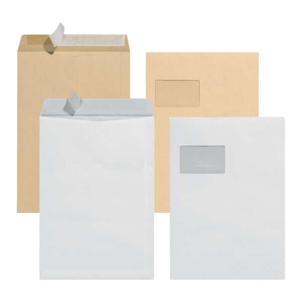 Herlitz mailing envelopes 10 pieces peel and seal C4 229 x 324mm 90g/m² windowed