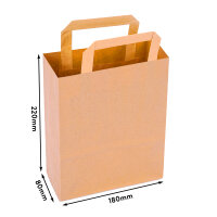 Papiertüten in Braun mit den Maßen 80x180x220 mm, Hersteller: verpacking (Ansicht 2)