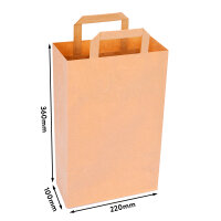 Paper Bags in Brown with dimensions 100x220x360 mm, Brand: verpacking (View 2)