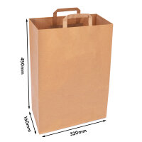 Paper Bags in Brown with dimensions 160x320x450 mm, Brand: verpacking (View 2)