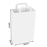Papiertüten in Weiß mit den Maßen 100x220x360 mm, Hersteller: verpacking (Ansicht 2)