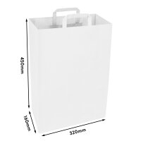 Papiertüten in Weiß mit den Maßen 160x320x450 mm, Hersteller: verpacking (Ansicht 2)