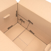 Faltkarton in Braun mit den Maßen 585x385x380 mm, FEFCO 0201, Hersteller: verpacking (Ansicht 3)