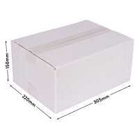 Faltkarton in Weiss mit den Maßen 300x215x140 mm, FEFCO 0201, Hersteller: verpacking (Ansicht 2)