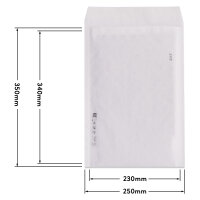 Luftpolstertasche in Weiß mit den Maßen 350x250 mm, Hersteller: verpacking (Ansicht 2)