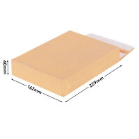 Shipping Bag (strong Paper) in Brown with dimensions 229x162x40 mm, Brand: verpacking (View 2)