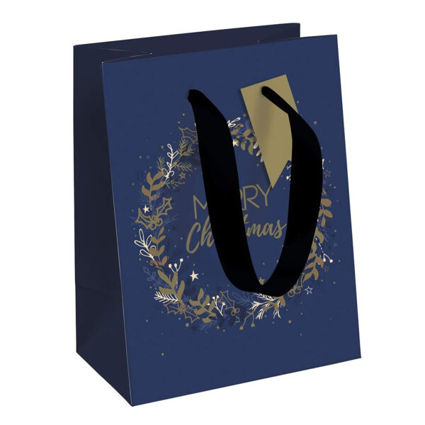 Clairefontaine gift bag with satin ribbon 25.3 x 21.5 x 10.2 cm - Christmas starry night
