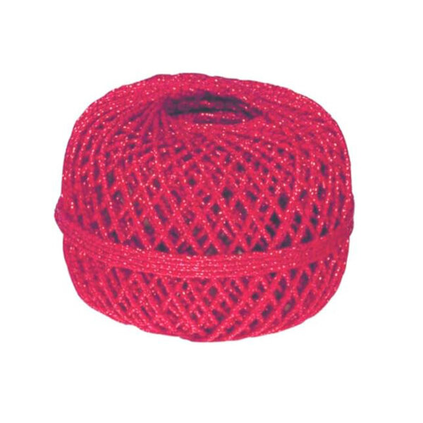 Geschenkband Zierkordel 1 mm x 20 m - Metalleffekt Lurexgarn rot