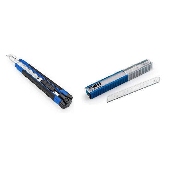 DAHLE Allround cutter knife blade width & replacement blades selectable -blue/black