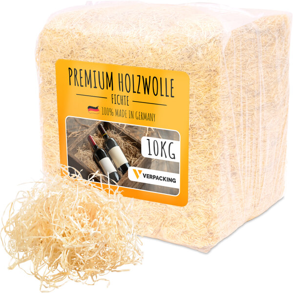 Holzwolle Füllmaterial Fichte (Menge wählbar) für Geschenke und Pakete Deko - Premium Qualität