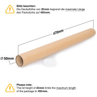 Versandhülse in Braun mit den Maßen 450x50 mm, Hersteller: verpacking (Ansicht 1)
