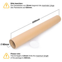 Versandhülse in Braun mit den Maßen 630x80 mm, Hersteller: verpacking (Ansicht 1)