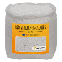BIO packing peanuts made of corn starch in liters, white