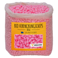 BIO packing peanuts made of corn starch in liters, pink