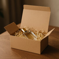Gift wrapping, Hinged Folding Box in Brown with dimensions 170x120x70 mm, FEFCO 0215, Brand: verpacking (View 2)