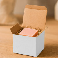 Geschenkverpackung, Faltschachtel in Weiss mit den Maßen 100x100x100 mm, FEFCO 0215, Hersteller: verpacking (Ansicht 2)