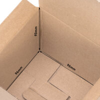 Geschenkverpackung, Faltschachtel in Weiss mit den Maßen 100x100x100 mm, FEFCO 0215, Hersteller: verpacking (Ansicht 3)