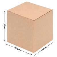 Gift wrapping, Hinged Folding Box in Brown with dimensions 100x100x100 mm, FEFCO 0215, Brand: verpacking (View 1)