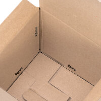 Gift wrapping, Hinged Folding Box in Brown with dimensions 100x100x100 mm, FEFCO 0215, Brand: verpacking (View 3)