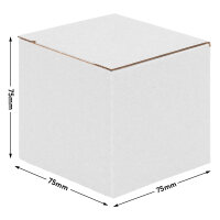 Faltschachtel klein mit Deckel 75x75x75 mm, weiß -...