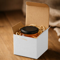 Gift wrapping, Hinged Folding Box in White with dimensions 75x75x75 mm, FEFCO 0215, Brand: verpacking (View 2)