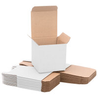 Gift wrapping, Hinged Folding Box in White with dimensions 75x75x75 mm, FEFCO 0215, Brand: verpacking (View 5)