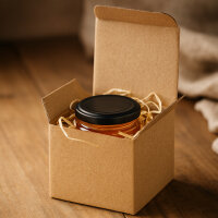 Gift wrapping, Hinged Folding Box in Brown with dimensions 75x75x75 mm, FEFCO 0215, Brand: verpacking (View 2)