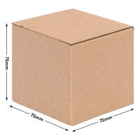 Gift wrapping, Hinged Folding Box in Brown with dimensions 75x75x75 mm, FEFCO 0215, Brand: verpacking (View 1)