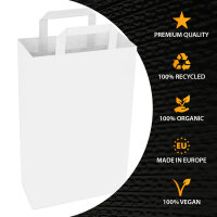 Paper Bags in White with dimensions 100x220x280 mm, Brand: verpacking (View 4)