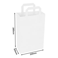 Paper Bags in White with dimensions 100x220x280 mm, Brand: verpacking (View 5)