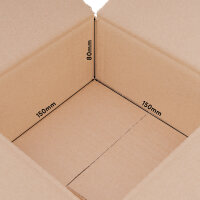 Folding Box in Brown with dimensions 150x150x80 mm, FEFCO 0201, Brand: verpacking (View 2)