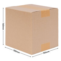 Faltkarton in Braun mit den Maßen 150x150x150 mm, FEFCO 0201, Hersteller: verpacking (Ansicht 1)