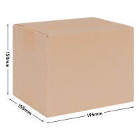 Folding Box in Brown with dimensions 195x155x150 mm, FEFCO 0201, Brand: verpacking (View 1)