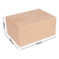 Folding Boxe in Brown with dimensions 255x180x110 mm, FEFCO 0201, Brand: verpacking (View 2)