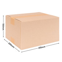 Folding Box in Brown with dimensions 250x200x140 mm, FEFCO 0201, Brand: verpacking (View 2)