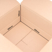 Folding Box in Brown with dimensions 250x200x140 mm, FEFCO 0201, Brand: verpacking (View 4)