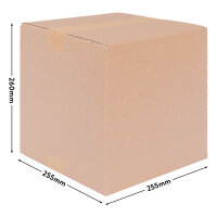 Faltkarton in Braun mit den Maßen 250x250x250 mm, FEFCO 0201, Hersteller: verpacking (Ansicht 1)