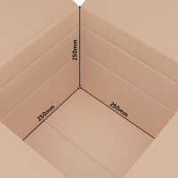 Faltkarton in Braun mit den Maßen 250x250x250 mm, FEFCO 0201, Hersteller: verpacking (Ansicht 3)
