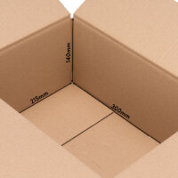 Folding Box in Brown with dimensions 300x215x140 mm, FEFCO 0201, Brand: verpacking (View 3)