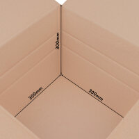 Folding Box in Brown with dimensions 300x300x300 mm, FEFCO 0201, Brand: verpacking (View 3)