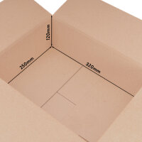 Folding Box in Brown with dimensions 320x250x120 mm, FEFCO 0201, Brand: verpacking (View 2)