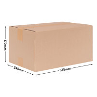 Folding Box in Brown with dimensions 330x240x160 mm, FEFCO 0201, Brand: verpacking (View 1)
