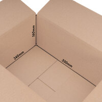 Folding Box in Brown with dimensions 330x240x160 mm, FEFCO 0201, Brand: verpacking (View 2)