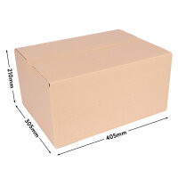 Folding Box in Brown with dimensions 400x300x200 mm, FEFCO 0201, Brand: verpacking (View 2)