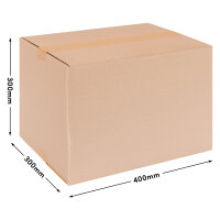 Folding Box in Brown with dimensions 400x300x300 mm, FEFCO 0201, Brand: verpacking (View 1)
