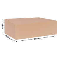Folding Box in Brown with dimensions 500x330x155 mm, FEFCO 0201, Brand: verpacking (View 1)