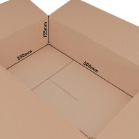 Folding Box in Brown with dimensions 500x330x155 mm, FEFCO 0201, Brand: verpacking (View 2)