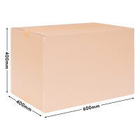 Folding Boxe in Brown with dimensions 600x400x400 mm, FEFCO 0201, Brand: verpacking (View 2)