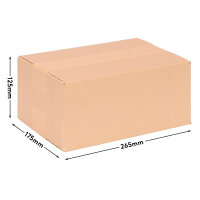 Faltkarton in Braun mit den Maßen 260x170x120 mm, FEFCO 0201, Hersteller: verpacking (Ansicht 2)